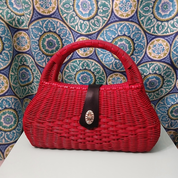 Vintage Babette Hong Kong Wicker Handbag - Rare - Picture 1 of 15